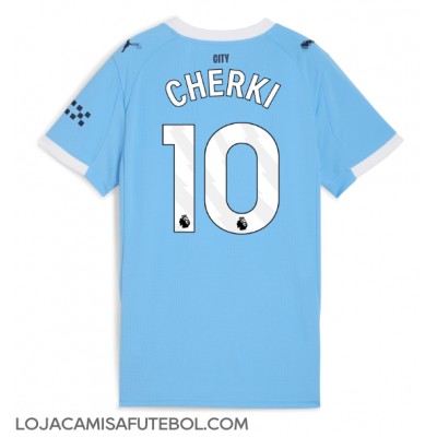 Camisa de Futebol Manchester City Rayan Cherki #10 Equipamento Principal Mulheres 2025-26 Manga Curta Camisa de Futebol Manchester City Rayan Cherki #10 Equipamento Principal Mulheres 2025-26 Manga Curta